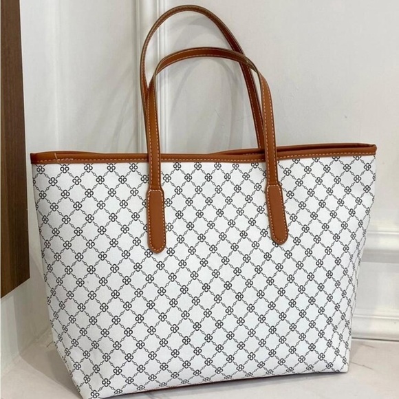 ⚠️Clearance Large White Patterned Tote Shoulder Bag - Picture 7 of 9